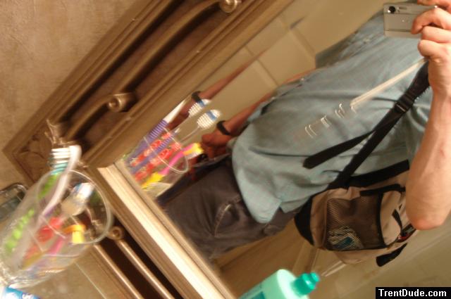 while wearing a backpack