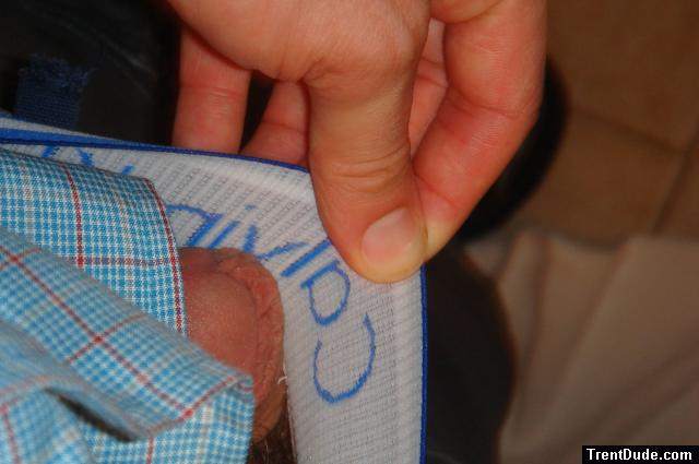 Step 1, pull down the front of your underwear.