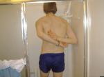 itching his back?