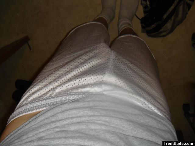 White see through shorts