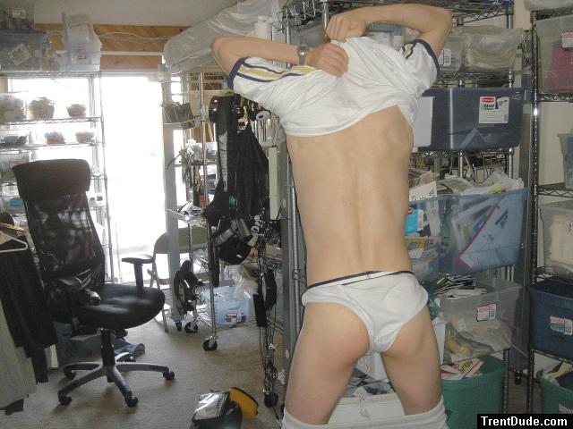 Your back is ripped!  But don't get a wedgie next time!