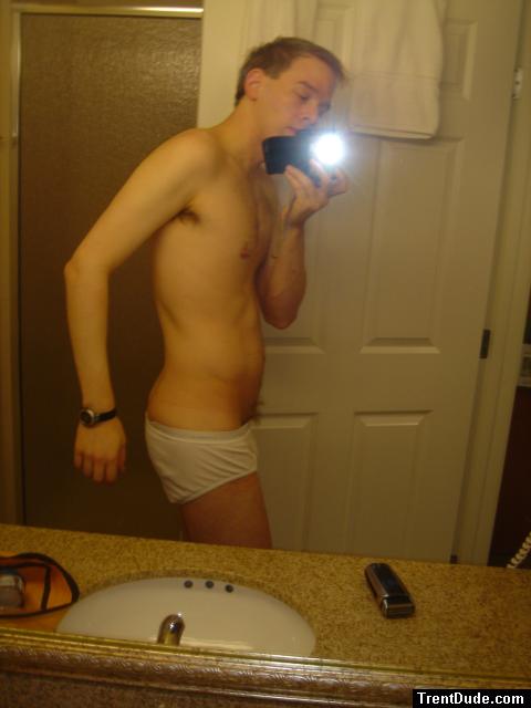 tightey whitey underwear part way down