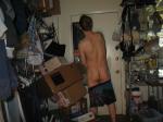 lowering boxers in a messy house