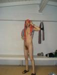 Nude in the locker room (towel)
