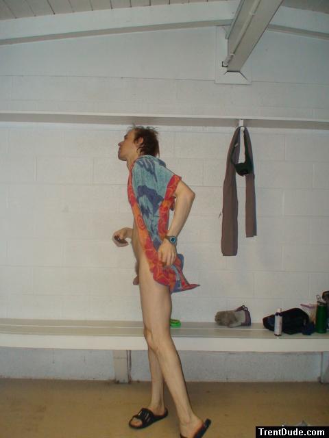 Nude in the locker room