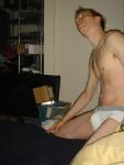 Jockey sport underwear with grey wasteband.