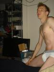 Jockey sport underwear with grey wasteband.