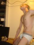Jockey sport underwear with grey wasteband.