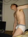 Jockey sport underwear with grey wasteband.