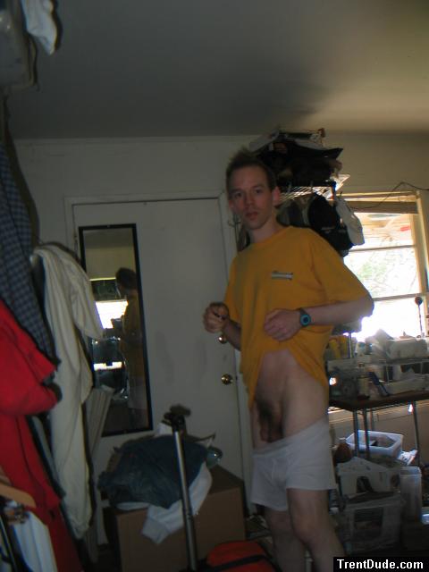 Flashing penis in boxer briefs