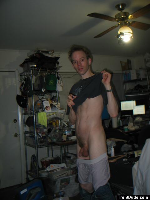 Flashing penis in boxer briefs