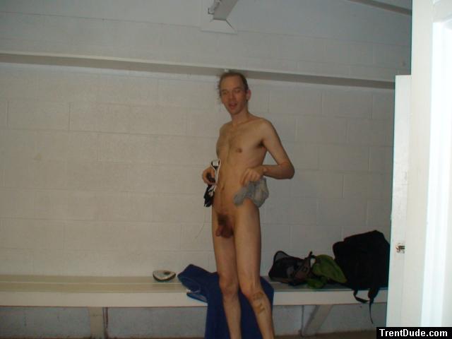 Getting into a swim brief before playing water polo