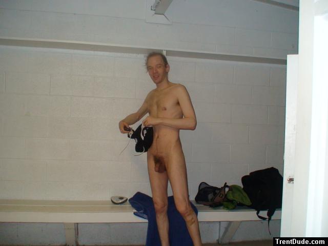 Getting into a swim brief before playing water polo