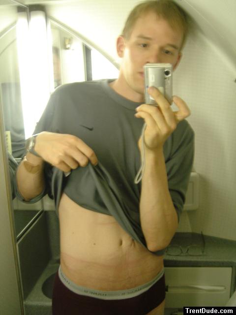 His head just hit the ceiling in this 777