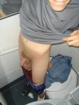 Red underware pulled down