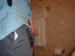 Flashing in a hotel bathroom