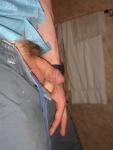 Flashing in a hotel bathroom
