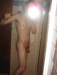 Nude near shower