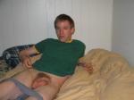 scrotal sac visible