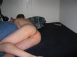 Making out with the blue comforter?