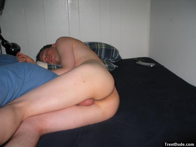 It looks like he is dreaming about chocolate cake!