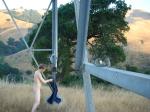 Naked outdoors  - hanging clothes - glasses