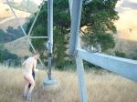 Naked outdoors  - getting undressed