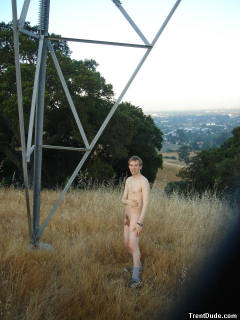 Naked outdoors - above the houses!