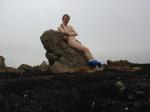 naked on a rock