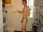 Someone walked in while he was changing into a jock strap