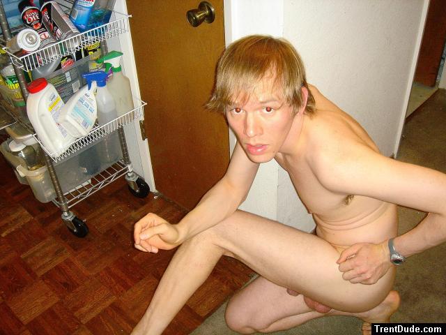 Hanging between his legs