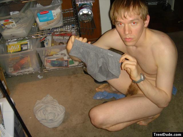 Nude displaying grey underwear