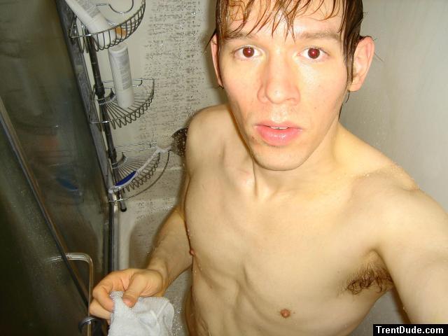 face in shower.