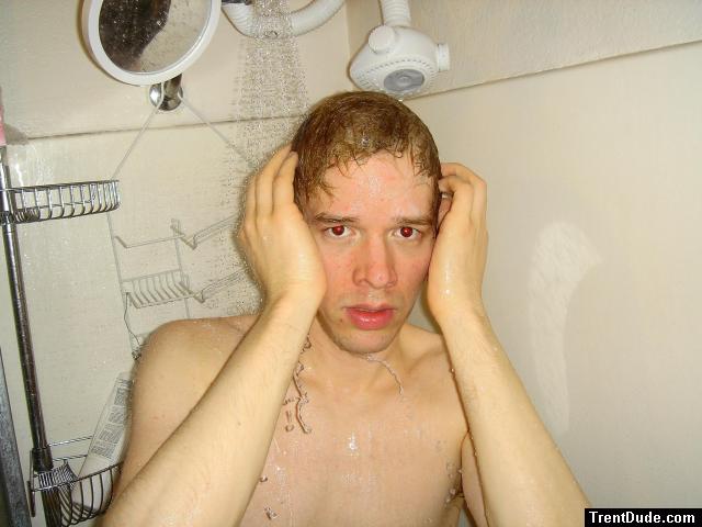 They're yelling at him to get out of the shower. He's been there too long