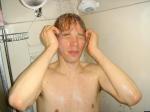 Water in the face.