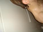 neck & ear with wet long hair