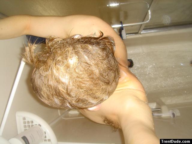 Soapy hair and shoulders