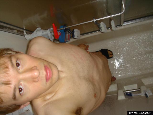 clean face in shower