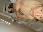 person in shower