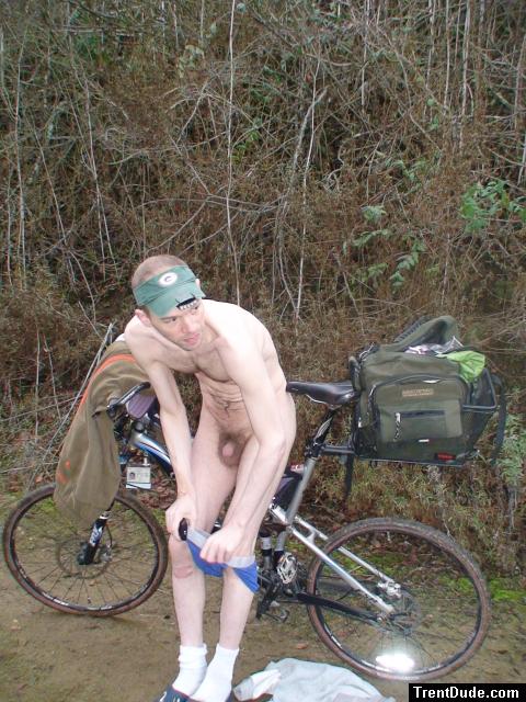 Getting dressed into a string bikini