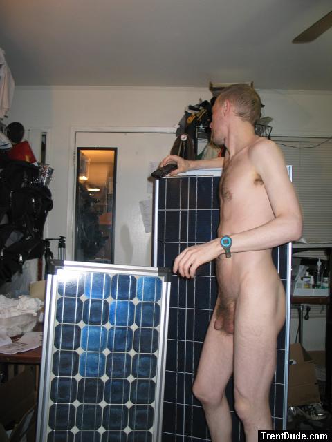 Wiring the new solar panels in the nude