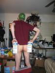 Skim milk helps to lower his cholesterol and maintain 10% body fat