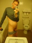 grey underwear in the bathroom