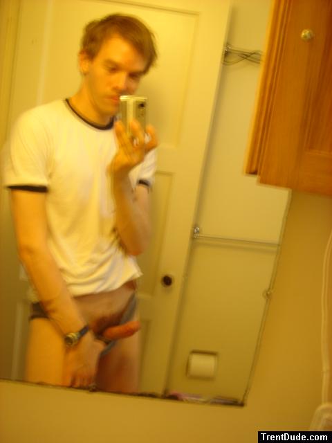 erect penis in mirror (burry)