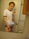 erect penis in mirror