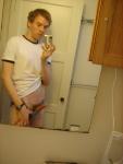 erect penis in mirror
