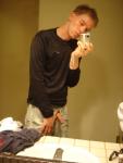 Flashing in a hotel mirror, Nike Coolmax shirt