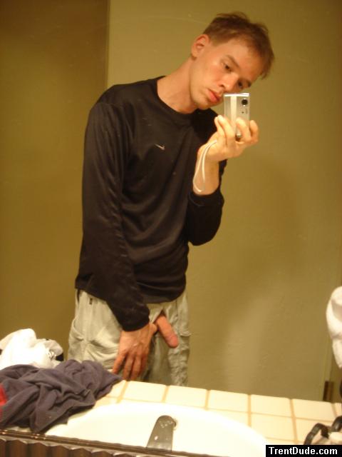 Flashing in a hotel mirror, Nike Coolmax shirt