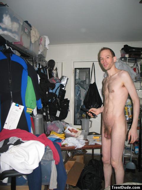 Nude with groceries