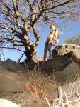 Nude rock climber